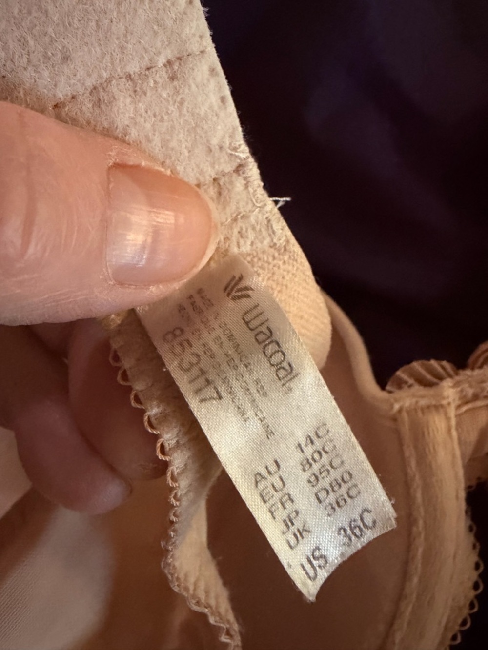 Wacoal 36C “La Femme” Smooth Nude Lace-Trim Underwire Bra - Super Supportive. - Picture 3 of 6